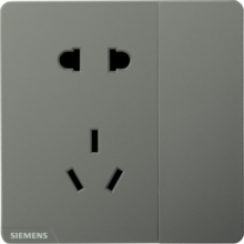 西门子（SIEMENS） 【清单报价】皓彩深灰银无边框大面板 开关插座面板家用暗装86型 一开五孔(单控)