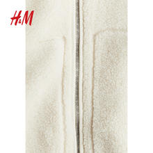 H&M HM女装短外套冬立领泰迪绒宽松圣诞保暖仿羊羔绒开衫1226826