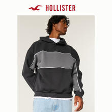 HOLLISTER 霍利斯特 24春秋款抓绒情侣美式连帽卫衣男装女装KI322-4261 黑色图案 XS