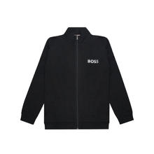 HUGO BOSS 雨果博斯 胸标徽标印花棉质男士运动外套开衫 50469700 001黑色