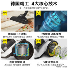 KARCHER德国卡赫 国家补贴大吸力大功率卧式家用有线吸尘器地毯清洁宠物毛发大面积家庭适用除螨VC3 Plus