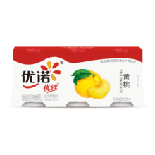 20点：优诺 果粒黄桃味酸奶135gx3杯 家庭分享装 低温酸牛奶