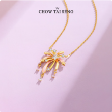 Chow Tai Seng 周大生 浪漫花火S925银荧光珐琅烟花项链