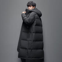 真维斯户外运动 JEANSWEST OUTDOOR 冬季中长款羽绒服时尚青少年纯色白鸭绒外套男女款 黑色