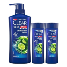 清扬男士去屑洗发水清爽控油活力运动型青柠薄荷醇蓬松洗头膏冰感洗发 清扬清爽控油500g 100g*2