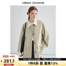 VEGA CHANG 风衣女2024年春宽松显瘦气质英伦风休闲外套ins潮 开心果色 S