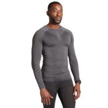 迪卡侬（DECATHLON）健身衣服男秋季运动训练跑步速干上衣紧身衣RUNR 【长袖款】灰色 XL