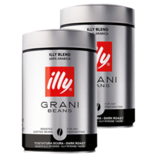 意利（illy）咖啡豆250g罐装意大利进口手冲意式咖啡豆 100%阿拉比卡 深度咖啡豆250g*2罐+黑咖20g