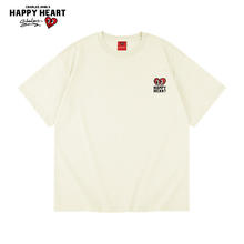 查尔斯桃心 CHARLES JANG'S HAPPY HEART cleanfit重磅纯棉T恤男女同款美式夏季宽松休闲基础款短袖 奶白色 2XL (185/104A)
