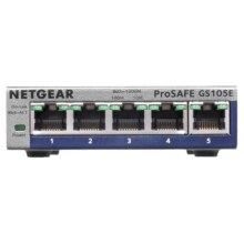 5年质保】Netgear/美国网件GS105E V2 5口1000M千兆简单网管网络交换机VLAN【单线复用】802.1Q