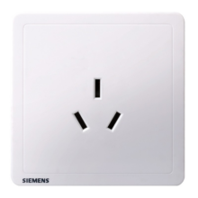西门子(SIEMENS)开关插座 16A三孔插座面板致典 挂机空调适用 雅白色