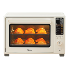 美的（Midea）【国家补贴】小贝壳2.0P40风炉家用多功能烤箱40L容量/ 石墨烯免预热/双层同烤//PT4030W
