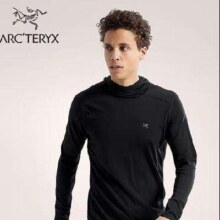 38节：ARC'TERYX 始祖鸟 IONIA MERINO WOOL HOODY 舒适男子羊毛长袖T恤 BLACK黑色