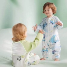 bc babycare小睡象恒温分腿睡袋纱布防踢被四季通用 哈沃伊梦鲸