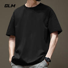 GLM 短袖t恤男款夏季百搭休闲2025白纯棉青少年宽松打底 黑#GL纯色 L