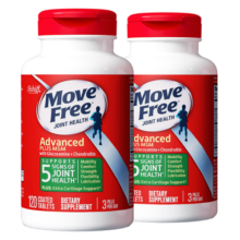 Move Free益节氨糖硫酸软骨素钙片MSM  养护舒缓绿瓶120粒*2 维骨力美国进口成人中老年