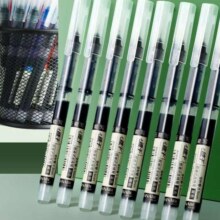 黑色直液式走珠笔中性全针管0.5mm 2支*5件