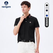 navigare 纳维凯尔 意大利小帆船男士短袖休闲POLO衫1325522091 黑 M/48