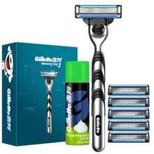 京东百亿补贴：Gillette 吉列 锋速 3层刀片 剃须刀 1刀架+6刀头+50g剃须膏 组合装