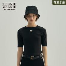 TEENIE WEENIE 小熊五分袖插肩袖短款上衣T恤时髦女
