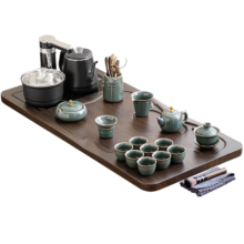 PLUS会员: 茶艺贵族 优品悦色哥窑配平步青云实木茶盘 功夫茶具套装
