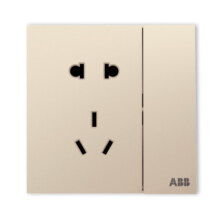 ABB 开关插座面板 盈致系列金色  无边框 86型家用电源 五孔一开（可单独控制灯）