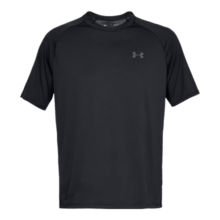 安德玛（UNDERARMOUR）官方男子短袖春夏新款跑步T恤衫运动健身服户外休闲干爽透气半袖 1326413-001经典黑色/干爽柔软 XL