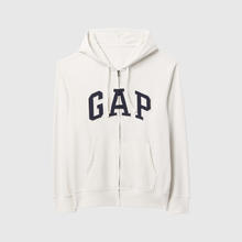 Gap 清库存！男女装2025春季字母logo拉链连帽卫衣多色外套868454美版 白色