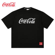 可口可乐 Coca-Cola 美式纯色半袖夏装情侣上衣圆领短袖T恤男女