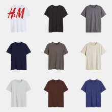 H&M 男装女装T恤 棉质半袖美式短袖 0608945