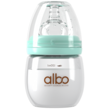 albo新生儿奶瓶婴儿玻璃奶瓶0-3-6个月120ml 绿色DS0041