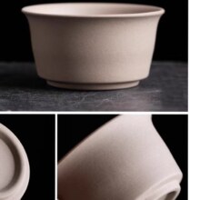 陶迷  茶杯粗陶手绘汝窑杯