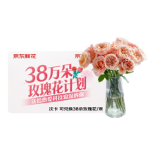 京东鲜花 玫瑰兑换卡  随机色玫瑰38枝兑换卡 源头直发