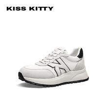 Kiss Kitty KISSKITTY春季新款阿甘鞋复古运动休闲鞋轻便厚底增高德训鞋女