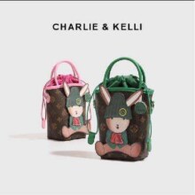 需首购：CHARLIE&KELLI CK品牌 包包 女包单肩包 卡通手提零钱斜挎手机包 2024新款 粉/绿色可选