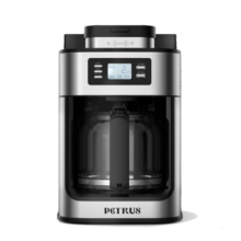 柏翠 (petrus)【国家补贴】 咖啡机家用全自动美式滴漏式磨豆研磨一体机小型办公室煮咖啡壶PE3200