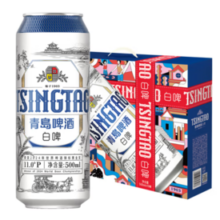 TsingTao 青岛啤酒 TSINGTAO 全麦白啤 500mL*10罐 礼盒装