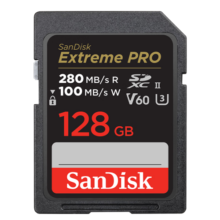 闪迪（SanDisk）128GB SD内存卡 6K视频 V60 U3 C10 高速相机存储卡 读速280MB/s 写速100MB/s 高清拍摄 畅快连拍