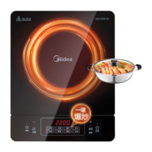 美的（Midea）电磁炉套装全套带锅一体2200W大功率火锅家用触控按键面板8档火力定时功能电磁灶 【带火锅功能】350mm大面板配汤锅