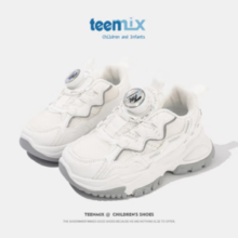 20点！TEENMIX 天美意 儿童春秋季旋转扣小白鞋