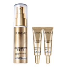 京东百亿补贴：L'OREAL 欧莱雅 小金管 防晒霜 SPF50 30ml+15ml*2支 礼盒装