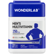WONDERLAB男士复合维生素60片/瓶 矿物质锌硒镁维生素B族维C维D多维元素片