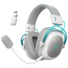 漫步者 HECATE G5无线版 2.4G有线蓝牙三模头戴式 7.1声道电脑电竞无线游戏耳机耳麦 银白色