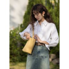 谜秀 春秋季 法式气质 宽松内搭 衬衣上衣