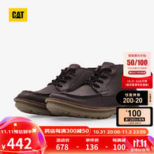 CAT 卡特24秋季男士户外休闲舒适出行复古牛皮低靴休闲鞋 深褐 43