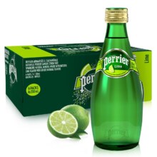 Perrier巴黎水330ml*12原味柠檬青柠天然气泡水