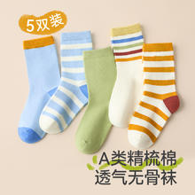 红豆 Hodo 儿童袜子春秋新款男童女童中筒无骨棉袜秋冬大童宝宝运动长袜