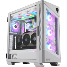 微星（MSI）刀锋钛100R机箱全塔台式机电脑支持360水冷全侧透ARGB包豪斯海景房ATX机箱 刀锋钛100R 白/预装ARGB风扇*3