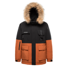 雪中飞 高峰滑雪系列 大毛领短款羽绒服