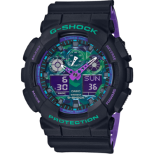 卡西欧G-SHOCK手表 LED防震防水防磁运动男士手表 霓虹复古情人节送男友 GA-100BL-1ADR